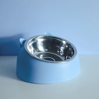 Stainless steel cat bowl, dog bowl, cervical protection cat bowl, slanted mouth pet food bowl