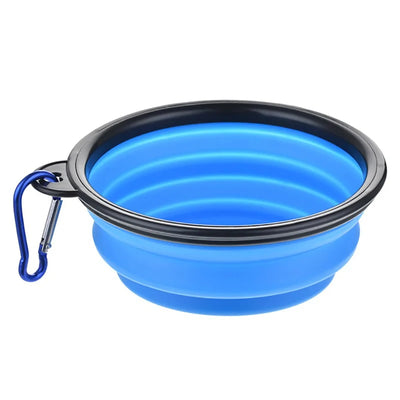 Collapsible Pet Silicone Dog Food Water Bowl Outdoor Camping Travel Portable Folding Pet Supplies Pet Bowl Dishes with Carabiner