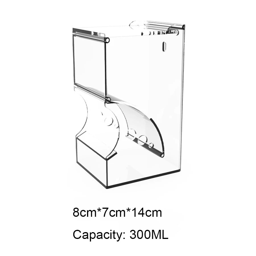 Acrylic hamster bird feeding box can fix squirrel pet food bowl, anti tipping automatic feeding device for hamsters and birds