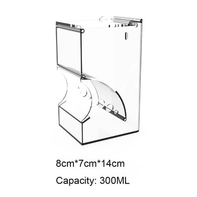 Acrylic hamster bird feeding box can fix squirrel pet food bowl, anti tipping automatic feeding device for hamsters and birds