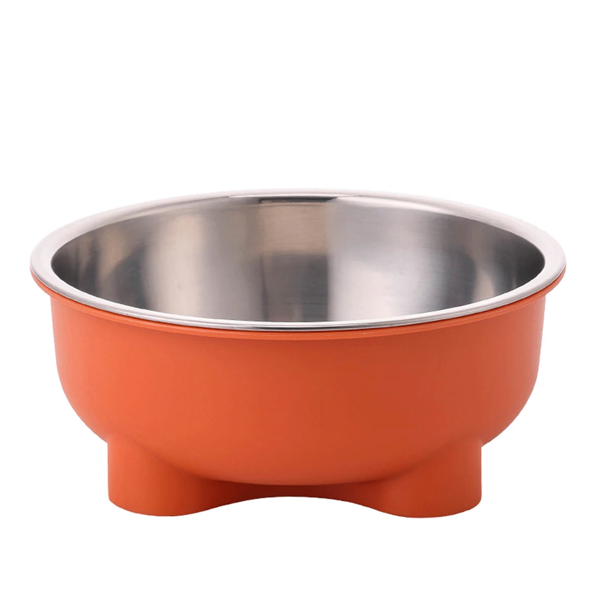 A stainless steel pet dog bowl is anti slip and easy to clean indoors