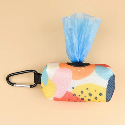 Abstract Designer Print Cute Design Pet Poop Bag Holder Dispenser Without Poop Bag And Leashes Can Attached With Any Dog Leashes