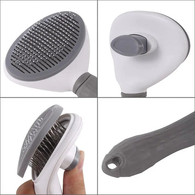 Pet Comb Automatic Hair Removal Comb Stainless Steel Needle Comb Cat Comb Cleaning Household Goods One Click Hair Removal