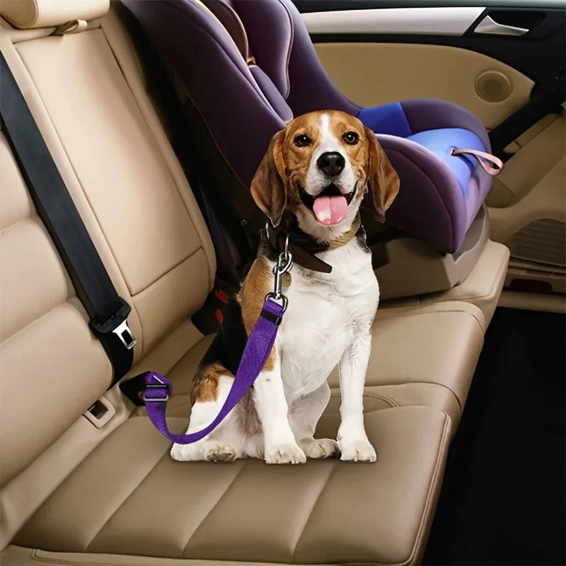 Adjustable Harness and Leash Cat Dog Car Seat Belt Pet Seat Vehicle Dog Harness Lead Clip  TractionCar Travel Supplies for Dogs