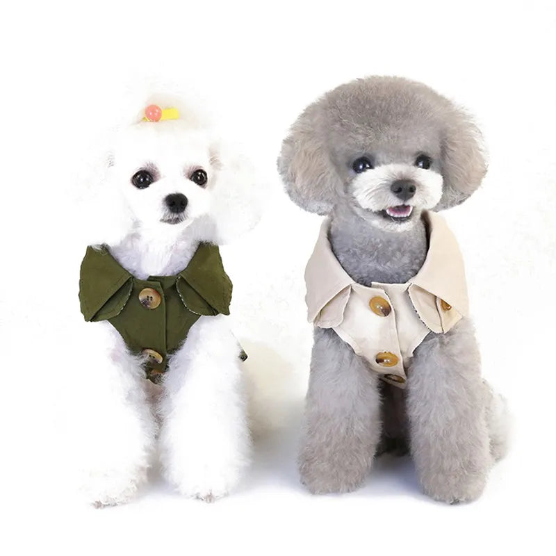 Dog Coat Trench Pet Jacket Autumn Winter Dog Clothes for Small Dogs Yorkie Belt Decor Puppy Cat Costume Poodle Chihuahua Outfits