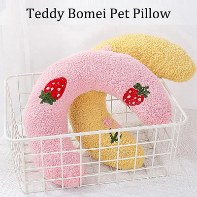 1PC Little Pillow for Cats, Ultra Soft Fluffy Pet Calming Toy Half Donut Cuddler for Joint Relief Sleeping Improve