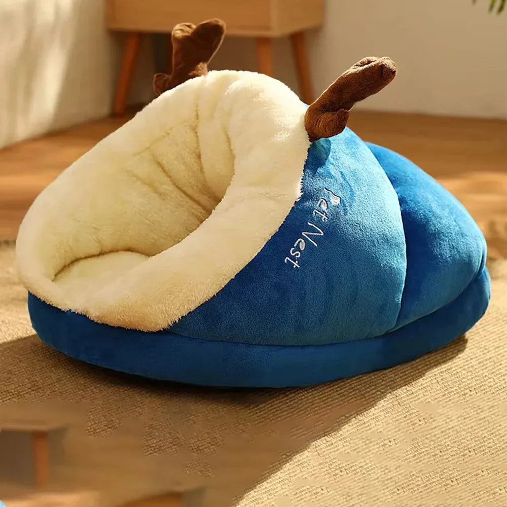 Warm Small Dog Kennel Bed Breathable Dog House Cute Slippers Shaped Dog Bed Cat Sleep Bag Foldable Washable Pet House