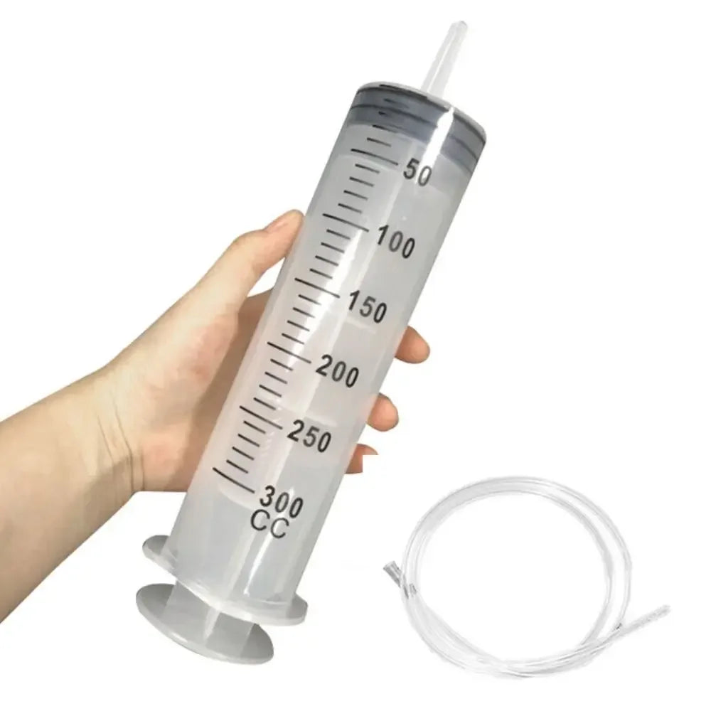 150/200/250/300/500ml Large Capacity Syringes With 1m Hose Pet Feeding Measuring Pump Hydroponics Nutrient Big Syringe