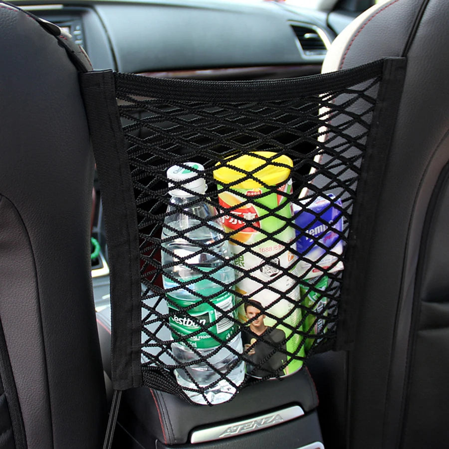 Pet Car Barrier Dog Car Barrier with Automatic Safety Mesh Storage Bag Pet Barrier Guard Back Seat Safety Protector Mesh Net