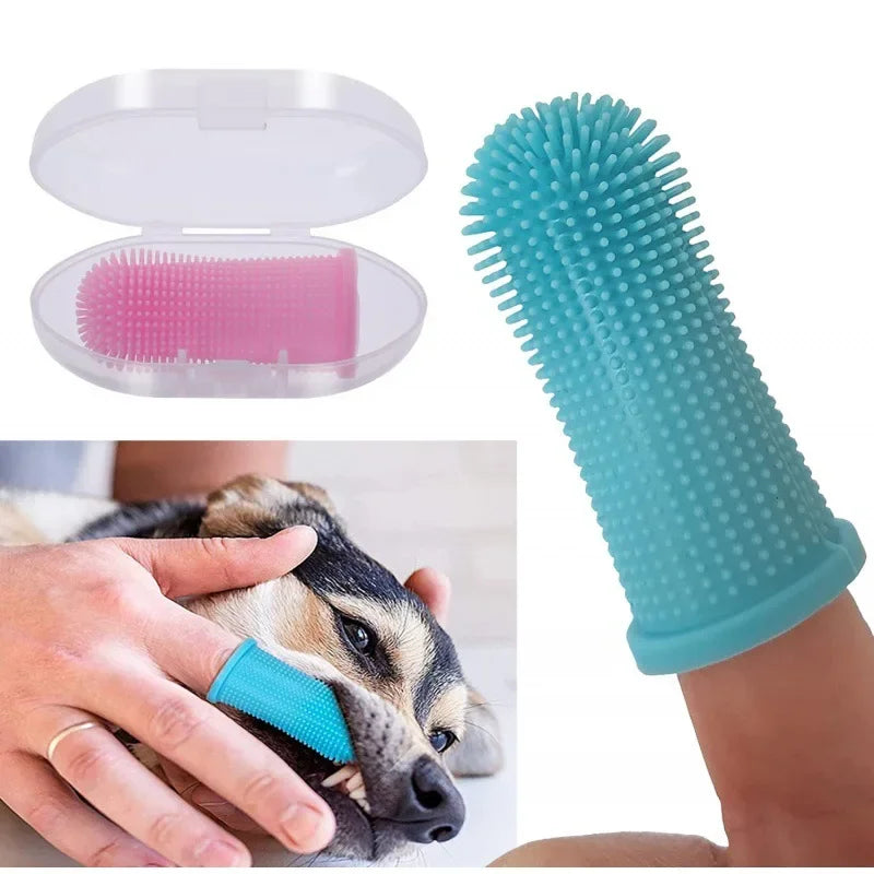 Spazzolino da denti per cani Super Soft Pet Dito Pulizia dei denti Cura dell'alito Spazzolino da denti in silicone non tossico Spazzolino da denti per cani e gatti Prodotti per animali domestici 