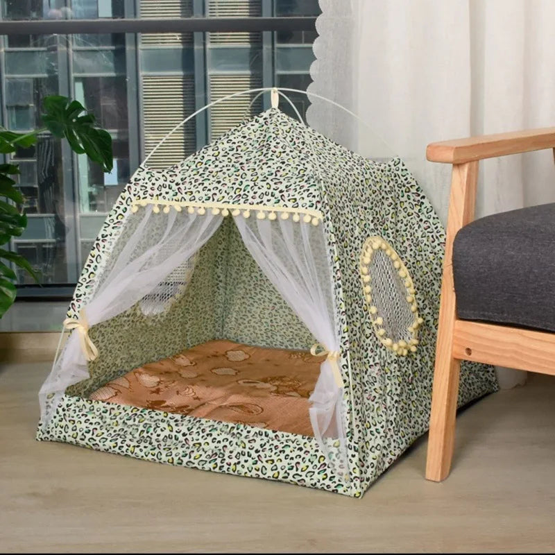 Cat Broken Flower Tent Semi Enclosed Internet Celebrity Tent Nest Universal For All Seasons Pet Supplies Summer Dog And Cat Nest