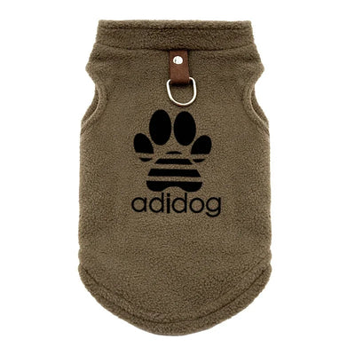 Adidog Soft Fleece Dog Clothes – Warm Pullover Jacket for Small Dogs