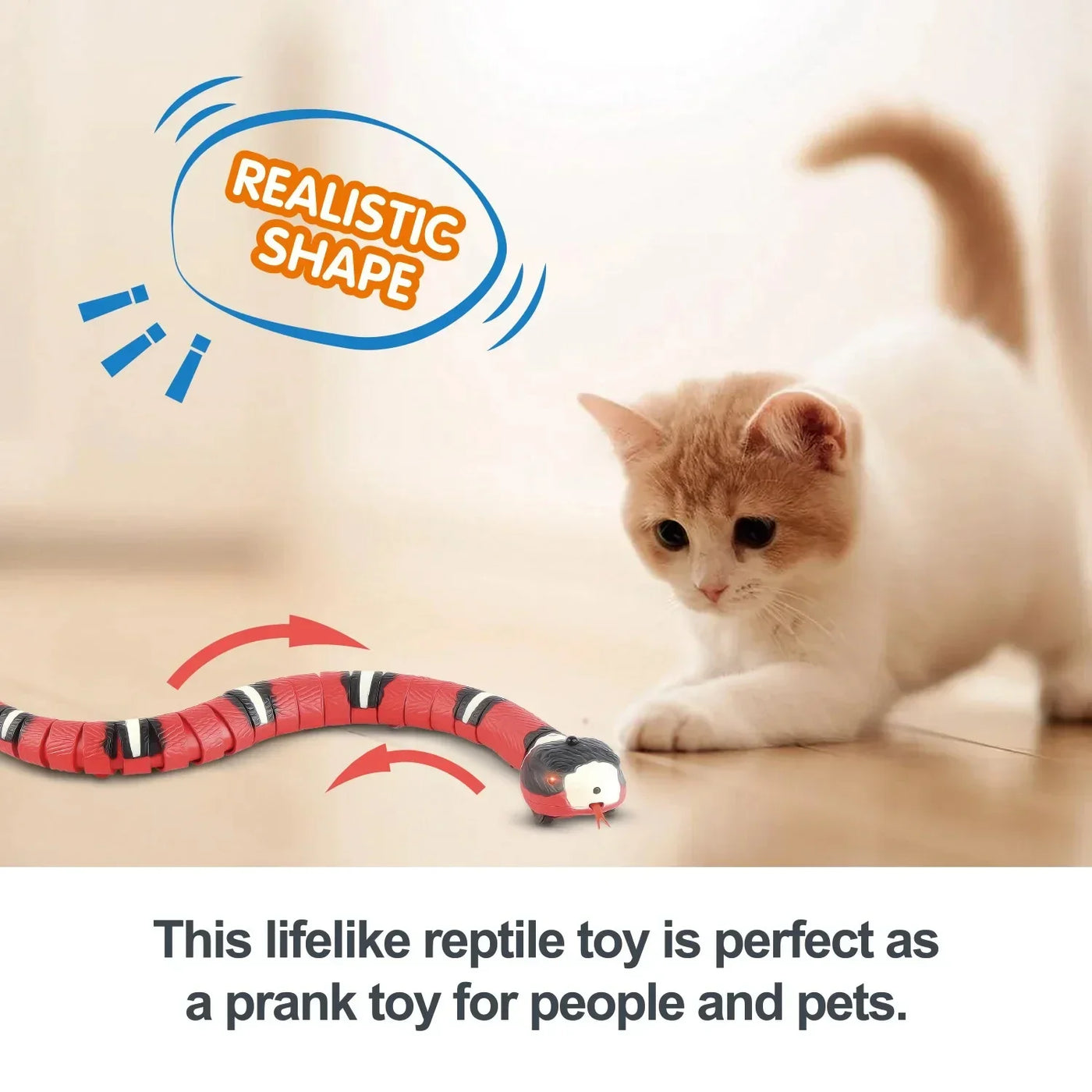 Automatic Electronic Snake Tease Cat Play USB Rechargeable Kitten Toys Intelligent Sensor Interactive Cat Toys Dogs Cats Pets