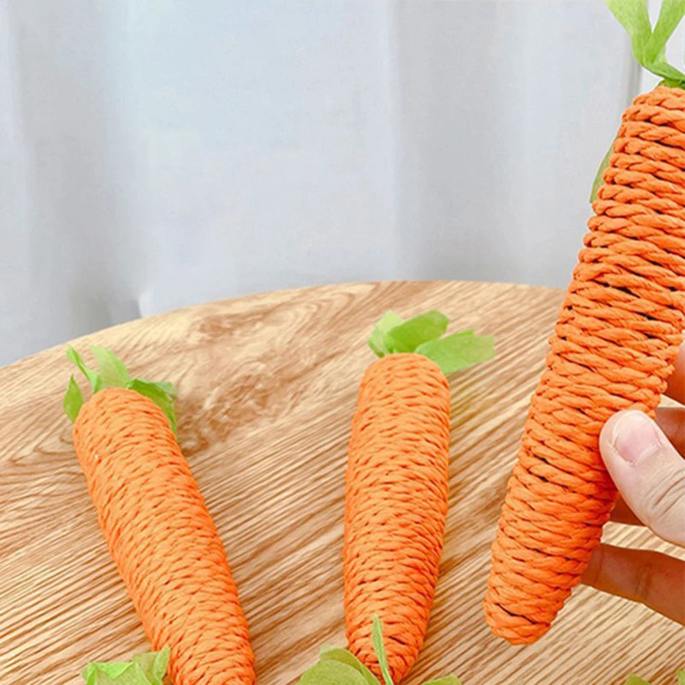 1PC Sisal Radish Toy Cat Toy Vocal Carrot Cat-Teasing Stick Self High And Fun Cat Scratch Board Pet Supplies