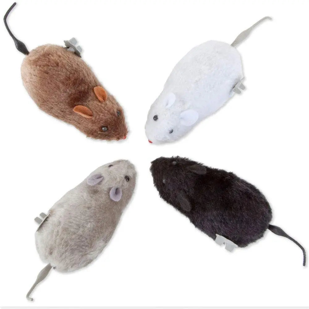 1Pc Funny Lifelike Plush Mouse Running Rat Toy for Cats Dogs Tail Mouse Pets Kids Random Color