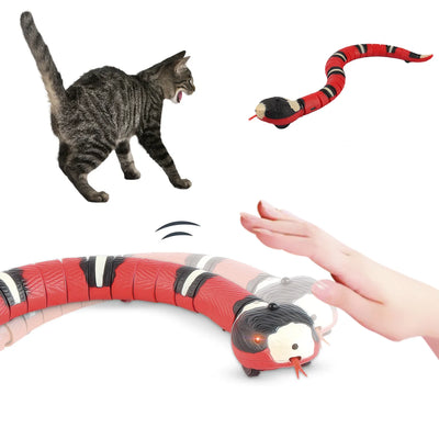 Smart Sensing Interactive Cat Toys Automatic Eletronic Snake Cat Teasering Play USB Rechargeable Kitten Toys for Cats Dogs Pet