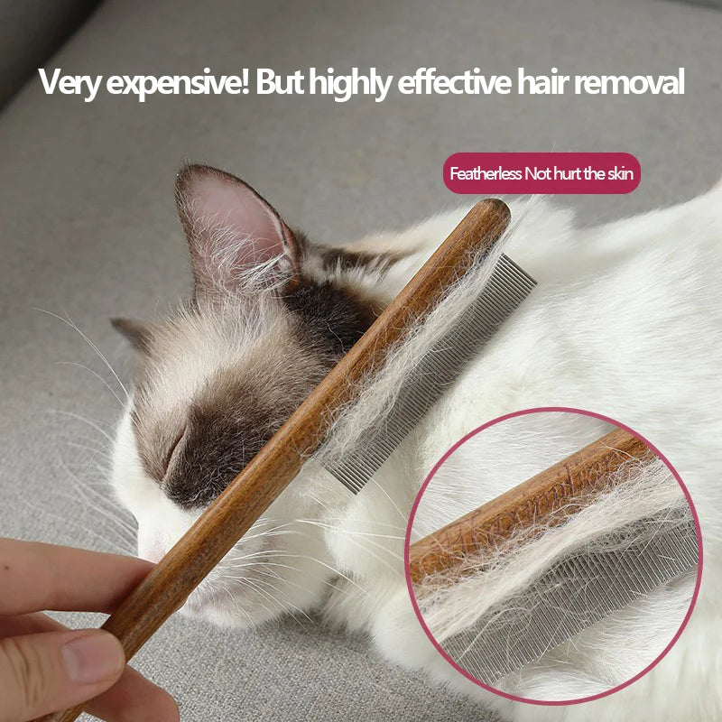 Cat Brush Remove Hair Pet Hair Removal Comb for Cats Non-slip Grooming Brush Stainless Steel Dog Combs Brushes Cat Accessories