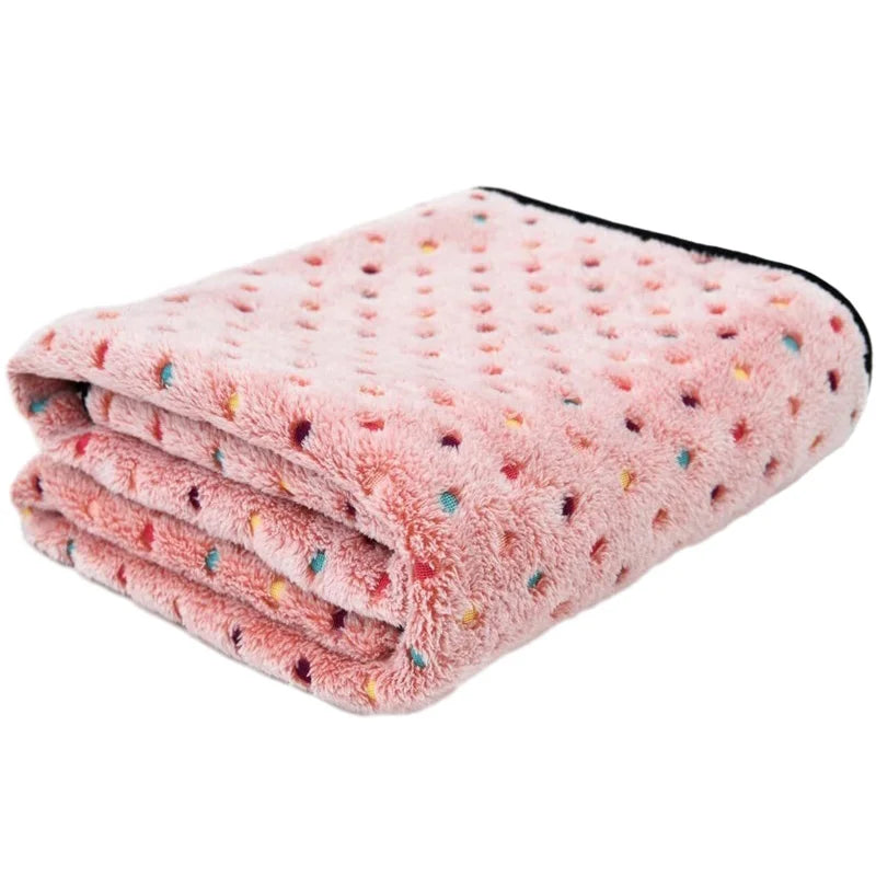 Soft Fluffy Pet Blanket Cute Dot Pattern Cozy Warm Blanket for Cat Dogs Bed Small Large Dogs Mat Cover Pet Supplies