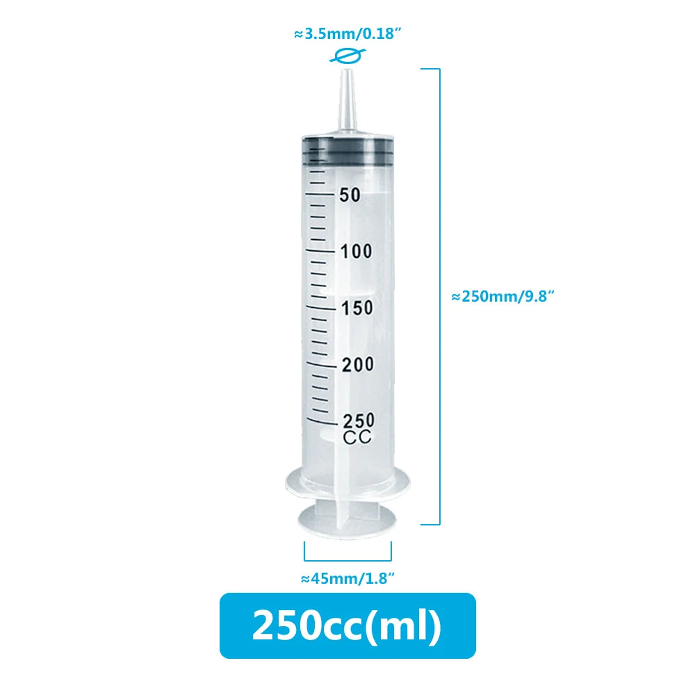 100ml-550ml Syringe Large Capacity With Multifunction 100cm Hose Pump Measuring Washable Injector For Pet Feeding Oil Glue Fluid