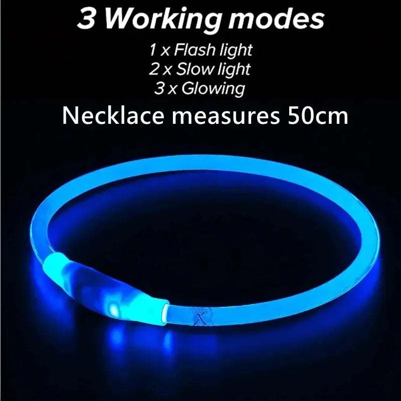 Dog Collar Luminous Usb Cat Dog Collar 3 Modes Led Light Glowing Loss Prevention LED Collar For Dogs Pet Dog Accessories