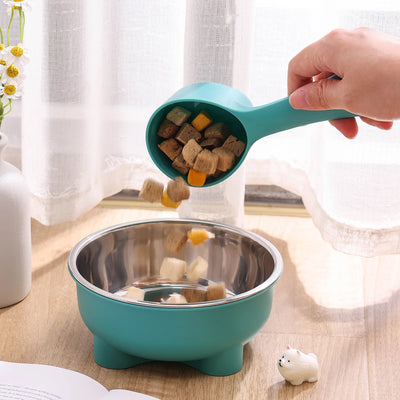 A stainless steel pet dog bowl is anti slip and easy to clean indoors