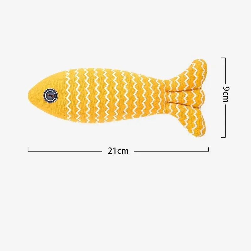 1pc Pet Toys Cat Chew Toys Linen Fish Pillow Chew Training Toy Simulation Fish Puppet Pet Supplies