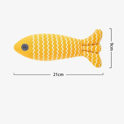 1pc Pet Toys Cat Chew Toys Linen Fish Pillow Chew Training Toy Simulation Fish Puppet Pet Supplies