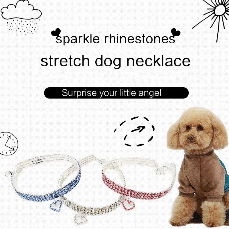 Crystal Cute Pet Collar Dog Accessories Pet Pendant Necklace Cat Collar Necklace Dog Necklace Pet Accessories Puppy Collar