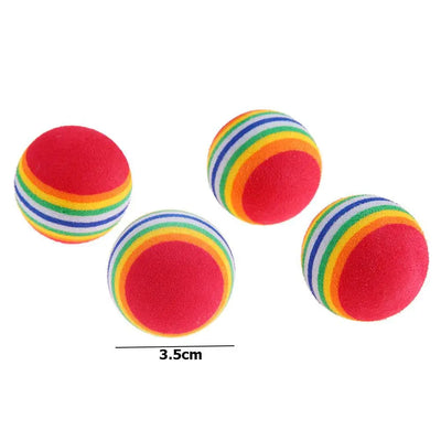 Rainbow Cat Toys Ball Interactive Cat Dog Play Chewing Rattle Scratch Ball Training Balls Pet Toys Supplies