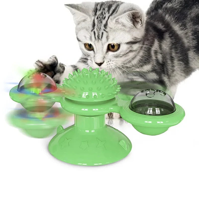 Windmill Cat and dog toys Interactive pet freeze-dried catnip toy Cat Games Toy pet supplies spinning turntable