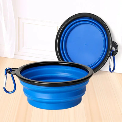 Collapsible Pet Silicone Dog Food Water Bowl Outdoor Camping Travel Portable Folding Pet Supplies Pet Bowl Dishes with Carabiner