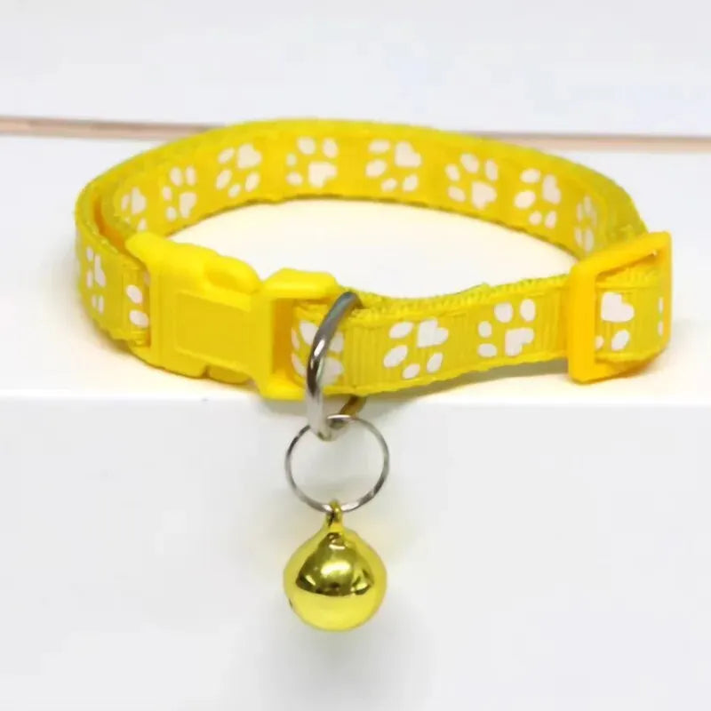 10pcs Yellow With Bell Collars Delicate Safety Casual Nylon Dog Collar Neck Strap Fashion Adjustable Bell Pet Cat Dog Collar