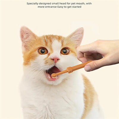 Dog Toothbrush Pet Toothbrush With Tongue Scraper Cat Toothbrush And Toothpaste Pet Toothbrush Dual Head Soft Silicone