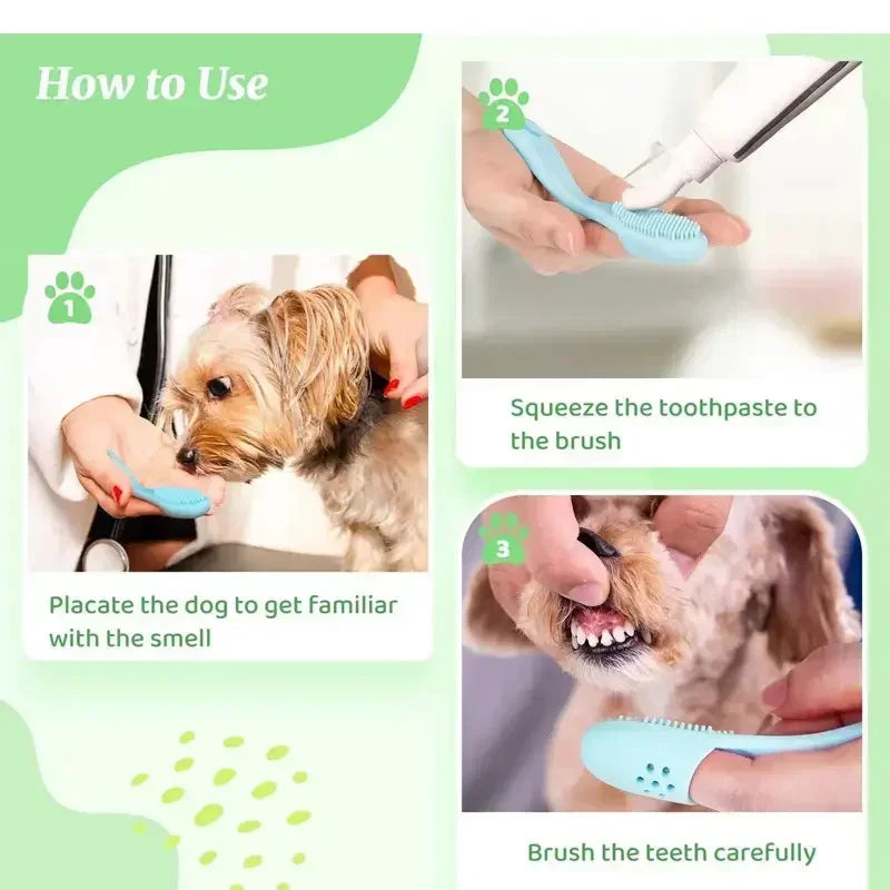 Dog Cat Finger Toothbrush Pet Soft Finger Nose Blackhead Cleaning Brush Silicone Dog Cat Wool Brush Pet Dog Accessorie