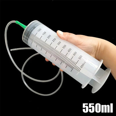 100ml-550ml Large Capacity Syringe Syringes Reusable Pump Measuring 1m Tube Pet Feeding Big Syringe Liquid Enema Glue Filling