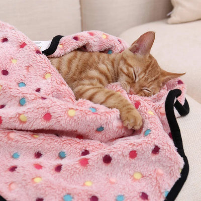 Soft Fluffy Pet Blanket Cute Dot Pattern Cozy Warm Blanket for Cat Dogs Bed Small Large Dogs Mat Cover Pet Supplies