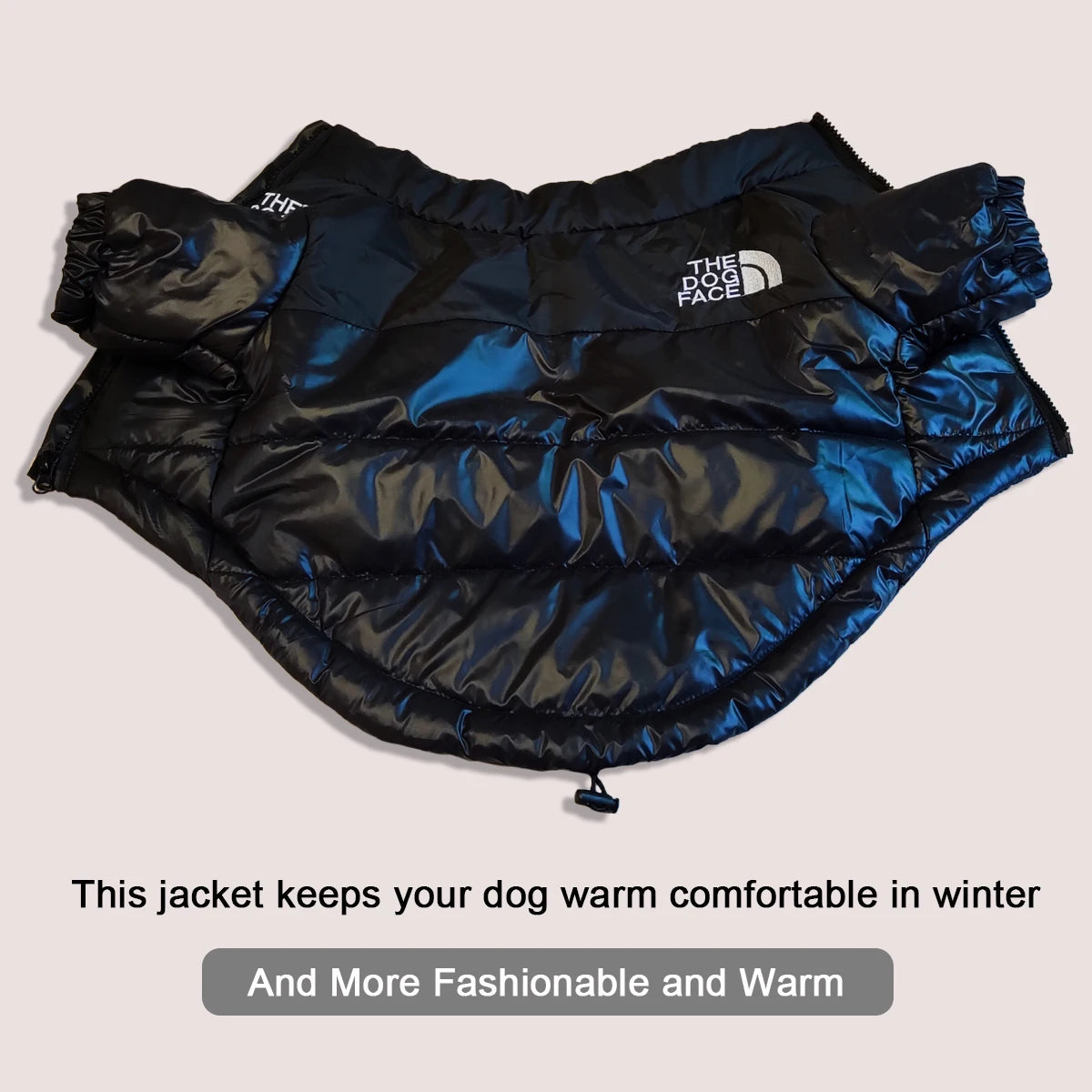 THE DOG FACE Winter Dog Jacket – Warm, Windproof & Reflective Coat for Small to Medium Dogs