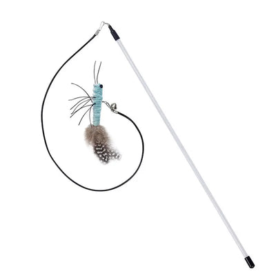 Dr.DC Wire Teasing Cat Stick Insect Dragonfly Feather Cat Supplies Cat Pet Moth Toy Interactive Fun Pet Cat Toy Pole