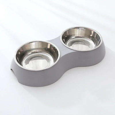 Double Pet Food Bowl Stainless Steel Drinkware Pet Drinking Food Dog Food Puppy Feeding Supplies Kitten Food Water Accessories