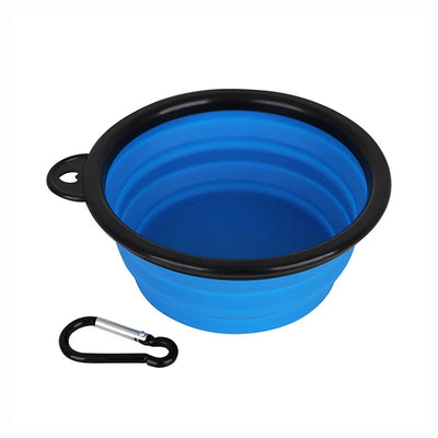 Collapsible Dog 1000ml Folding Silicone Bowl Pet Outdoor Travel Portable Puppy Food Container Feeder With Carabiner