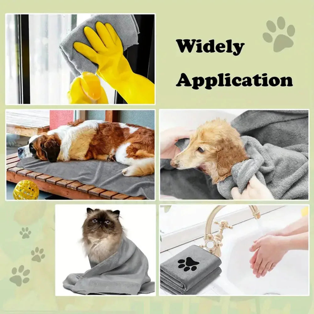 Microfiber Pet Bath Towel - Super Soft, Absorbent & Quick-Dry