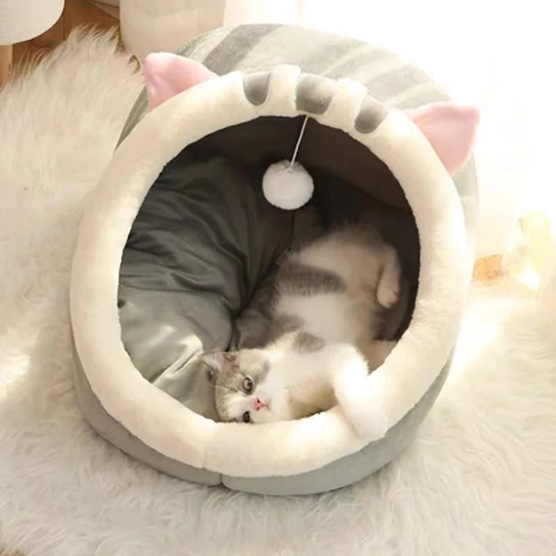 Deep Sleep Cat Bed Warm Pet Basket Cozy Cat House Kitten Lounger Cushion Cat Nesk Tent Very Soft Small Dog Mat Bag Cave Cats Bed