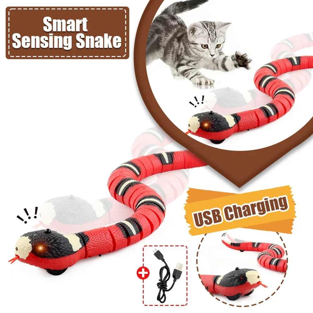 Automatic Electronic Snake Tease Cat Play USB Rechargeable Kitten Toys Intelligent Sensor Interactive Cat Toys Dogs Cats Pets