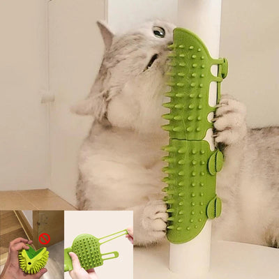 Pet Cat Hair Removal Massage Comb Cats Scratching Rubbing Brush kitten Grooming Self Cleaning Wall Corner Cat Scratcher Combs