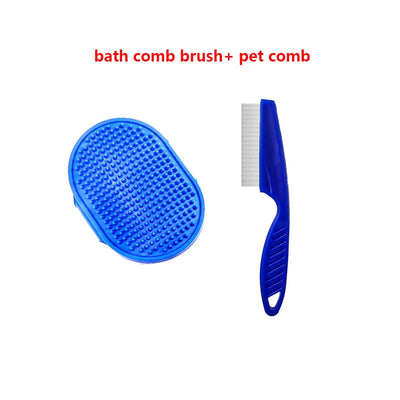 Rabbit Grooming Kit Tear Stain Remover Cleaning Combs Pet Nail Clipper Double-Sided Shampoo Bath Brush for Guinea Pig Bunny