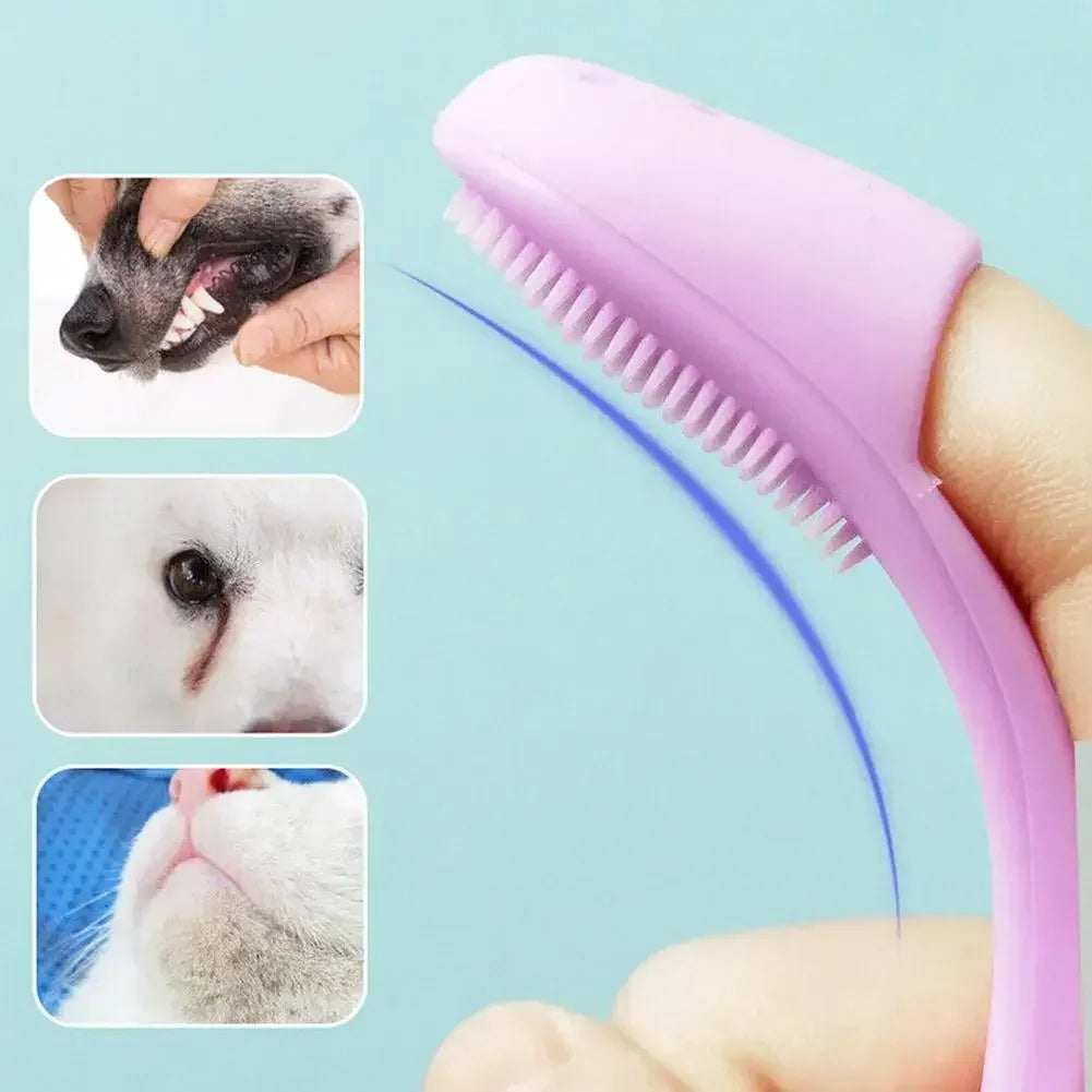 Dog Cat Finger Toothbrush Pet Soft Finger Nose Blackhead Cleaning Brush Silicone Dog Cat Wool Brush Pet Dog Accessorie