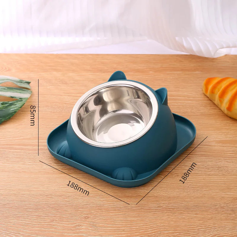 Pet Cat/Dog Bowl With Ant-proof Square Base, Anti-spill And Anti-leakage Design, Diagonal Anti-choke And Cross-neck Cat Bowl