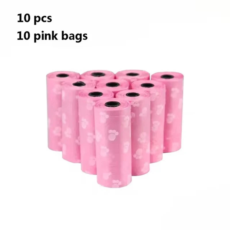 10pcs Degradable Pet Dog Waste Poop Bag With Printing Doggy Bag Degradable Pet Waste Clean Poop Bags Dog Up Clean Bag Dispenser