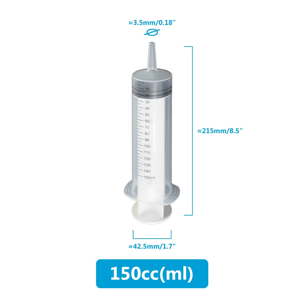 100ml-550ml Syringe Large Capacity With Multifunction 100cm Hose Pump Measuring Washable Injector For Pet Feeding Oil Glue Fluid