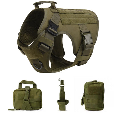 K9 Tactical Military Vest – Set di imbracatura e guinzaglio per cani da addestramento per tutte le razze